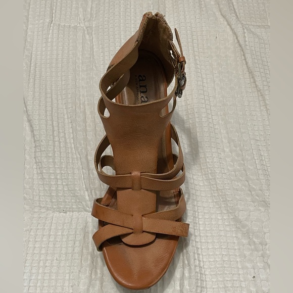Brown Strappy Wedges - Picture 2 of 2